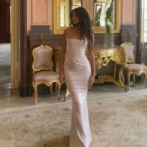 House of CB Dresses & Skirts - House of CB | Olivette Corset Maxi Dress I'm Crystal satin Size Large NWOT